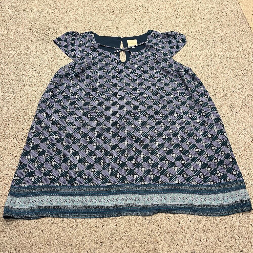 Modcloth Casual Shift Dress 3X Floral Geometric Casual Preppy Feminine